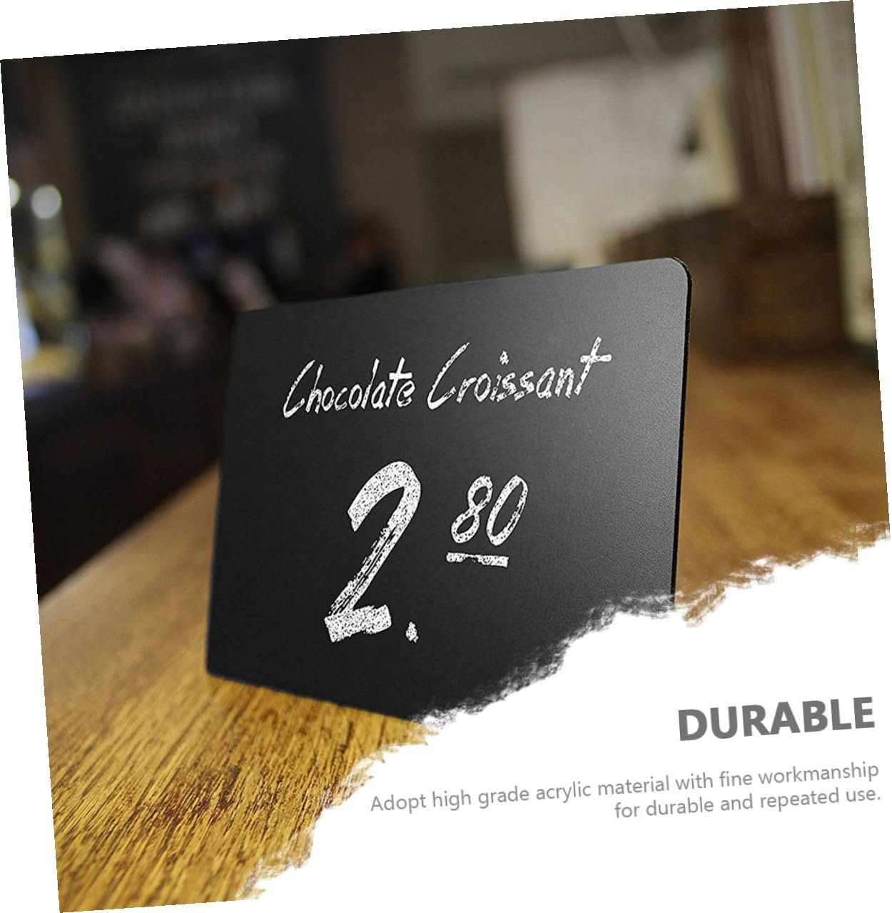 Acrylic Desktop Message Blackboard Erasable Chalkboard with 12pcs Set and 1 Chalk Pen for Wedding Party Home Décor and Office Memo Display