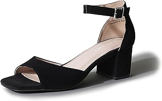 Ruth Heeled Sandal – Low Block Heels for Women, Short Heel Bridal & Wedding Shoes, Dressy Prom Heels, Elegant Formal Dress Shoes for Bride
