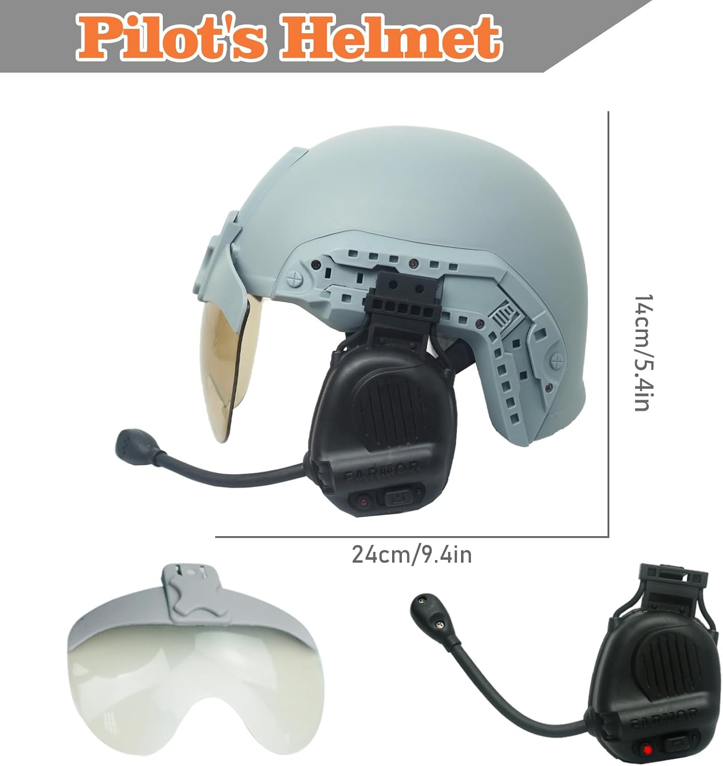 RedCrab Fighter Air Pilot Captain Hat Pilot Costume Playset,10pcs Air Force Dress Up Role Play Set with Helmet, Halloween Party Cosplay Supplies for 3-12 Years Old
