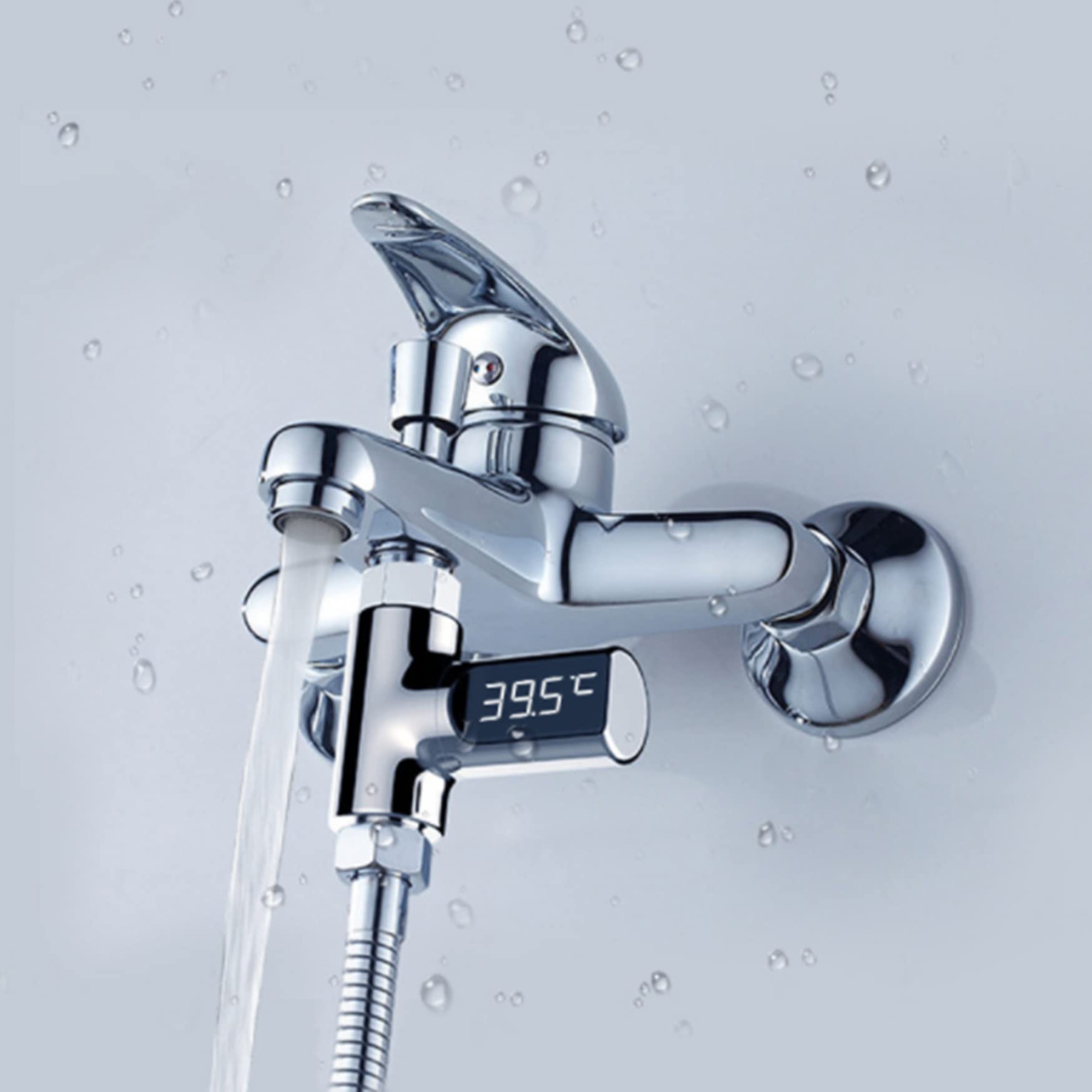 Affichage LED Thermomètre de douche, débit d', thermomètre de douche auto-générateur pour soins de