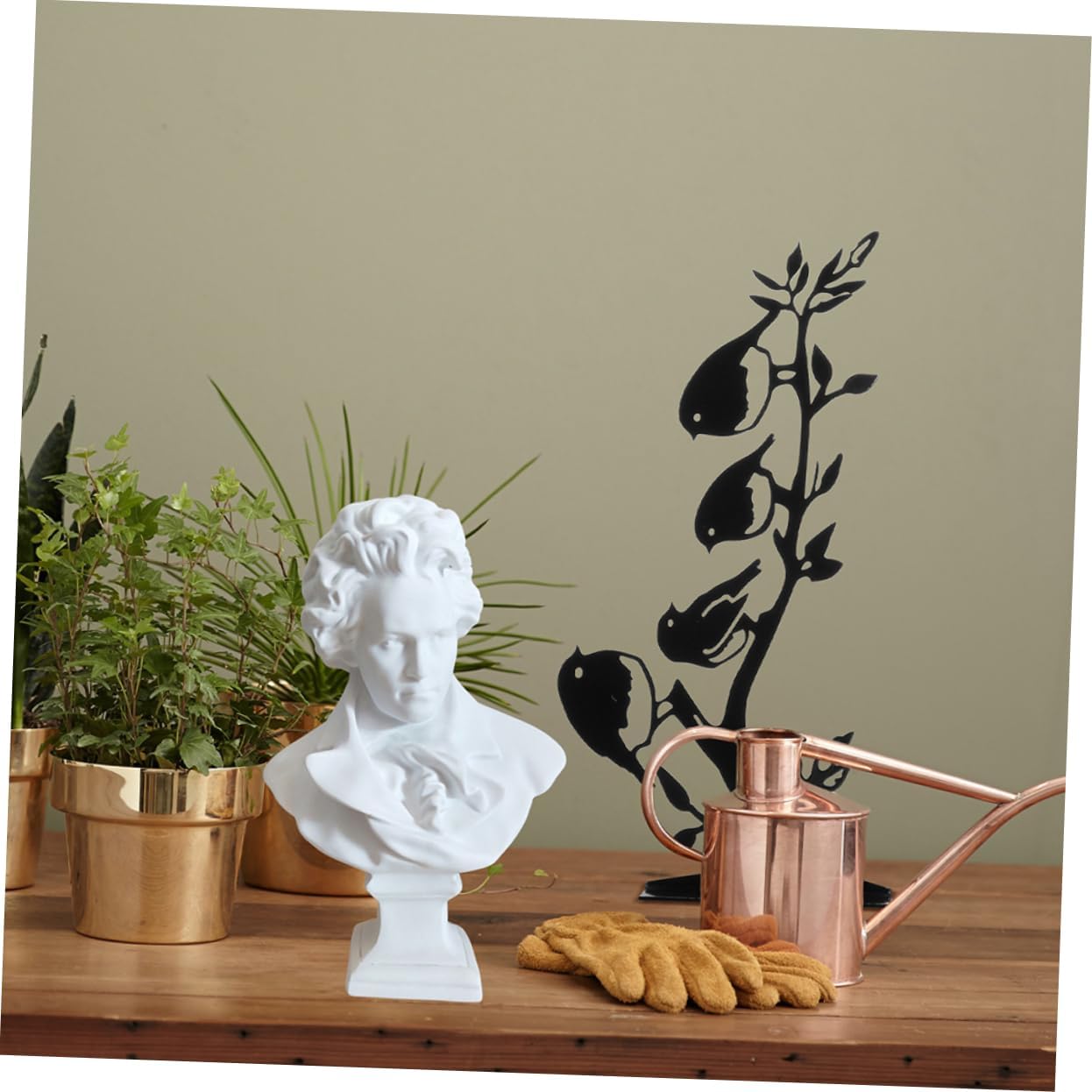 Gatuida Resin Classical Bust Sculpture for European Style Home Decor, White