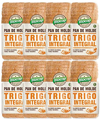 Pack AHORRO 8 Unidades 400 Gramos Pan de molde blando Trigo Integral - Procedente de Agricultura Ecológica Total 3,2 Kgrs