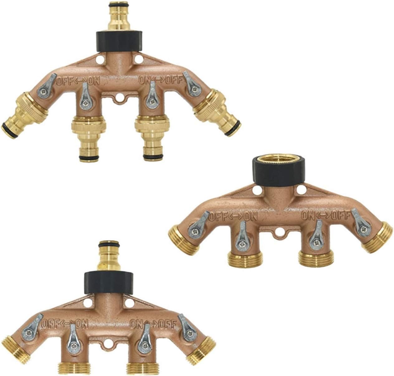 Pipe Fittings 3/4 Inch Threaded Four-Way Garden Tap Water Dispenser Water Pipe Four-Way Manifold Irrigation Valve Quick Connector 1pcs (Color : B) Plumbing Fittings