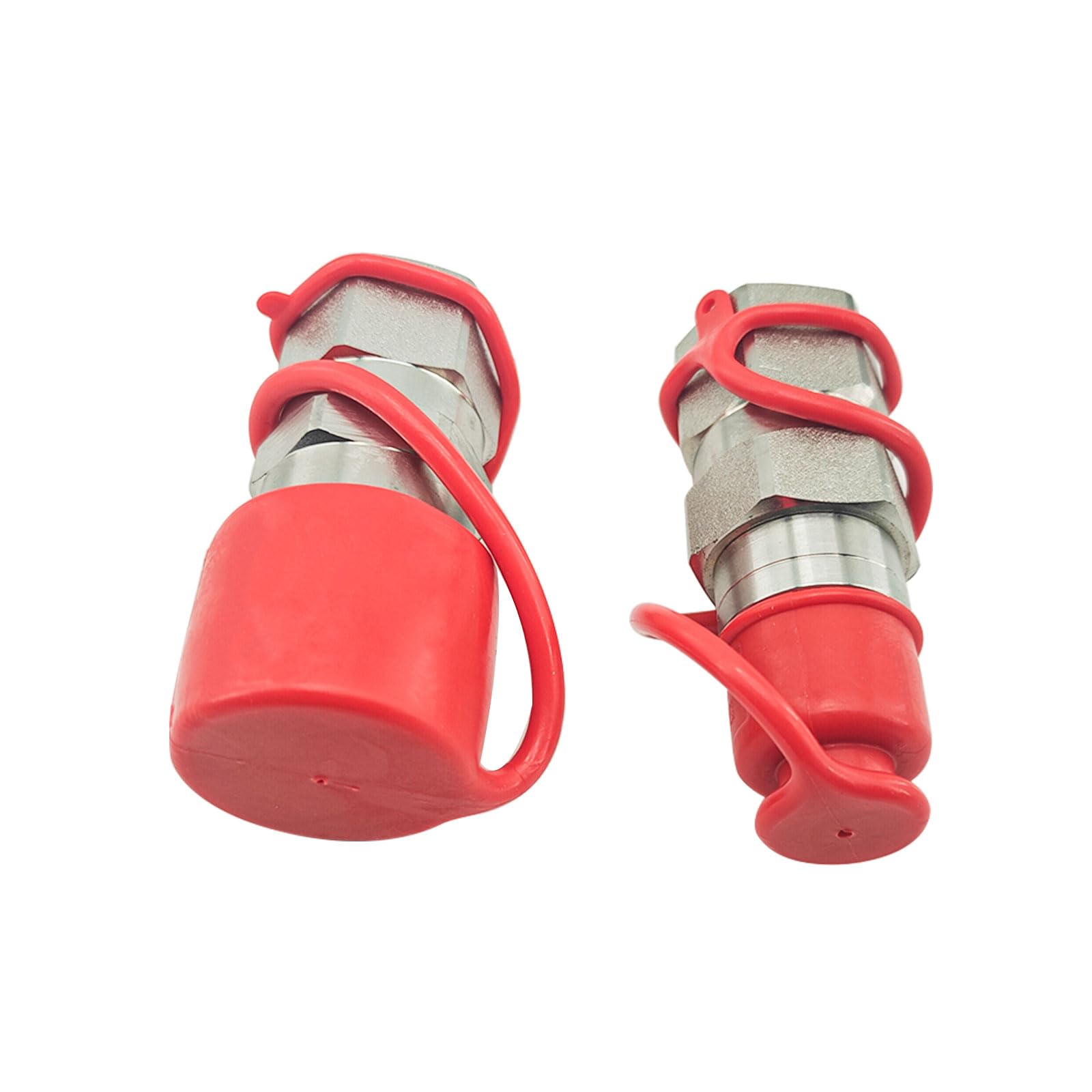 Juego de acopladores hidráulicos de conexión rápida de cara plana para minicargador, 4 accesorios de acoplamiento de acero al carbono resistentes con cuerpo de 1/2 pulgada, rosca SAE de 3/4 pulgadas y