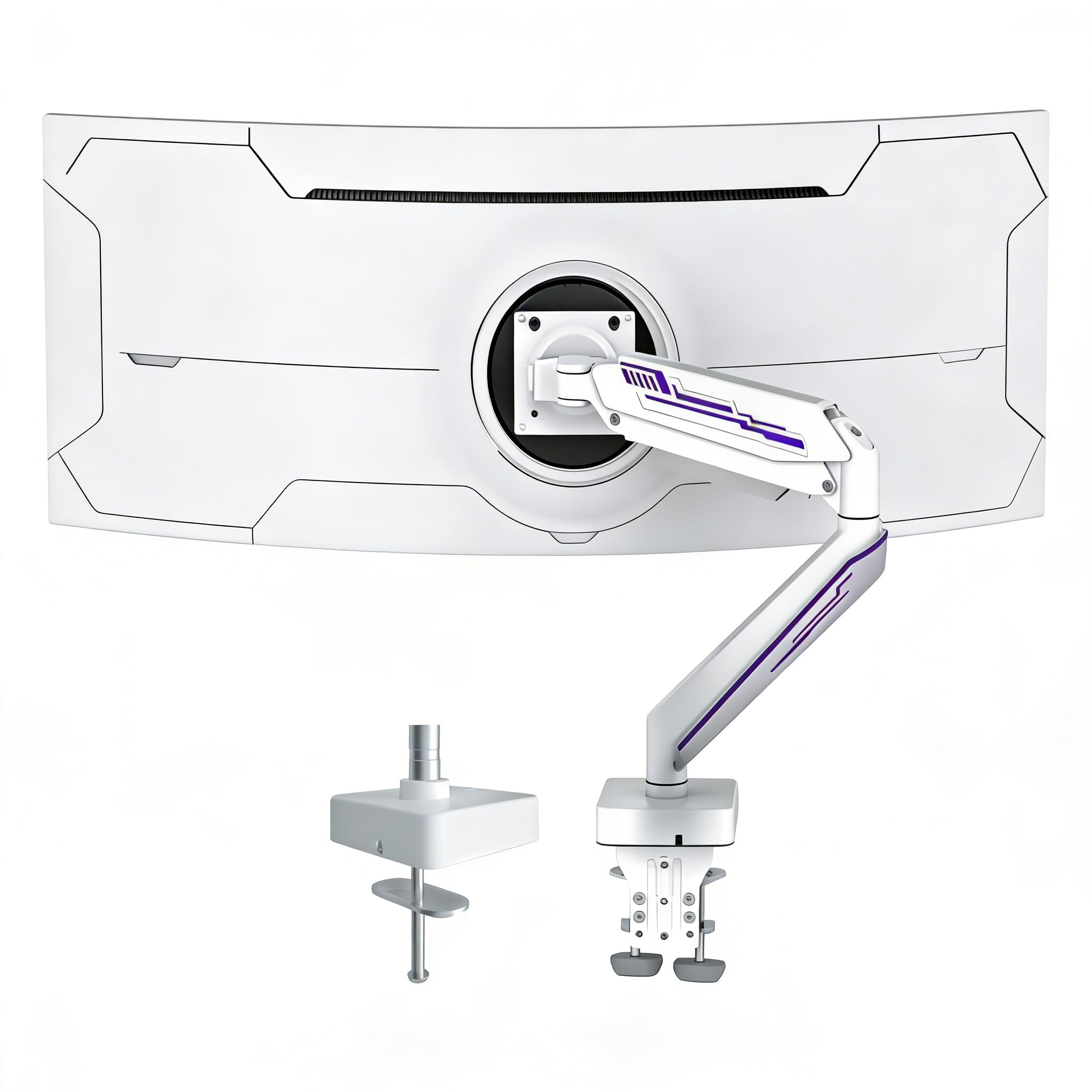Brazo Monitor para Pantallas de 13-49 Pulgadas, Monitor Arm Ergonómico, Soporte Monitor VESA 75/100 mm hasta 20 kg | Gran Carga, Múltiples Regulaciones, Ergonómico Inclinación Giro Rotación 360 Grados Extensión Retracción, Altura Regulable