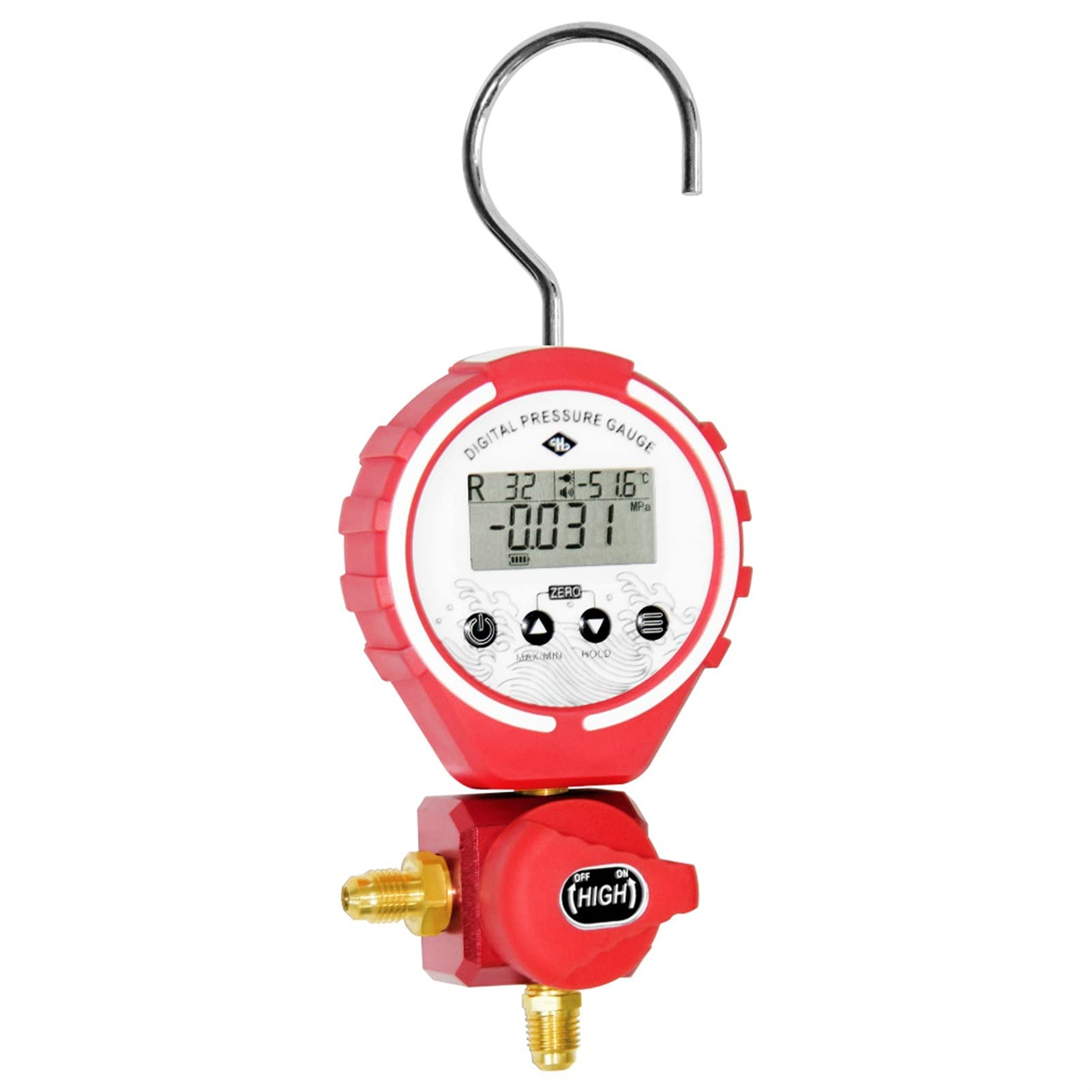 Bomba de vacío de CA Colectores de Escape Manómetro Medidor de colector de refrigeración Medidor de probador de colector de presión de vacío Probador de Temperatura HVAC Kit de Carga de CA