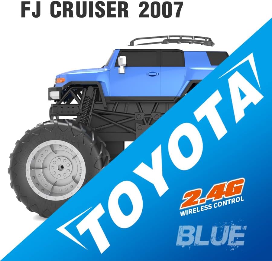Miniatura 4 de Vinie Jeep a control remoto para niños, autos RC Toyota FJ Cruiser 2007, escala 124, juguetes para niños con licencia oficial, 2.4Ghz inalámbrico,