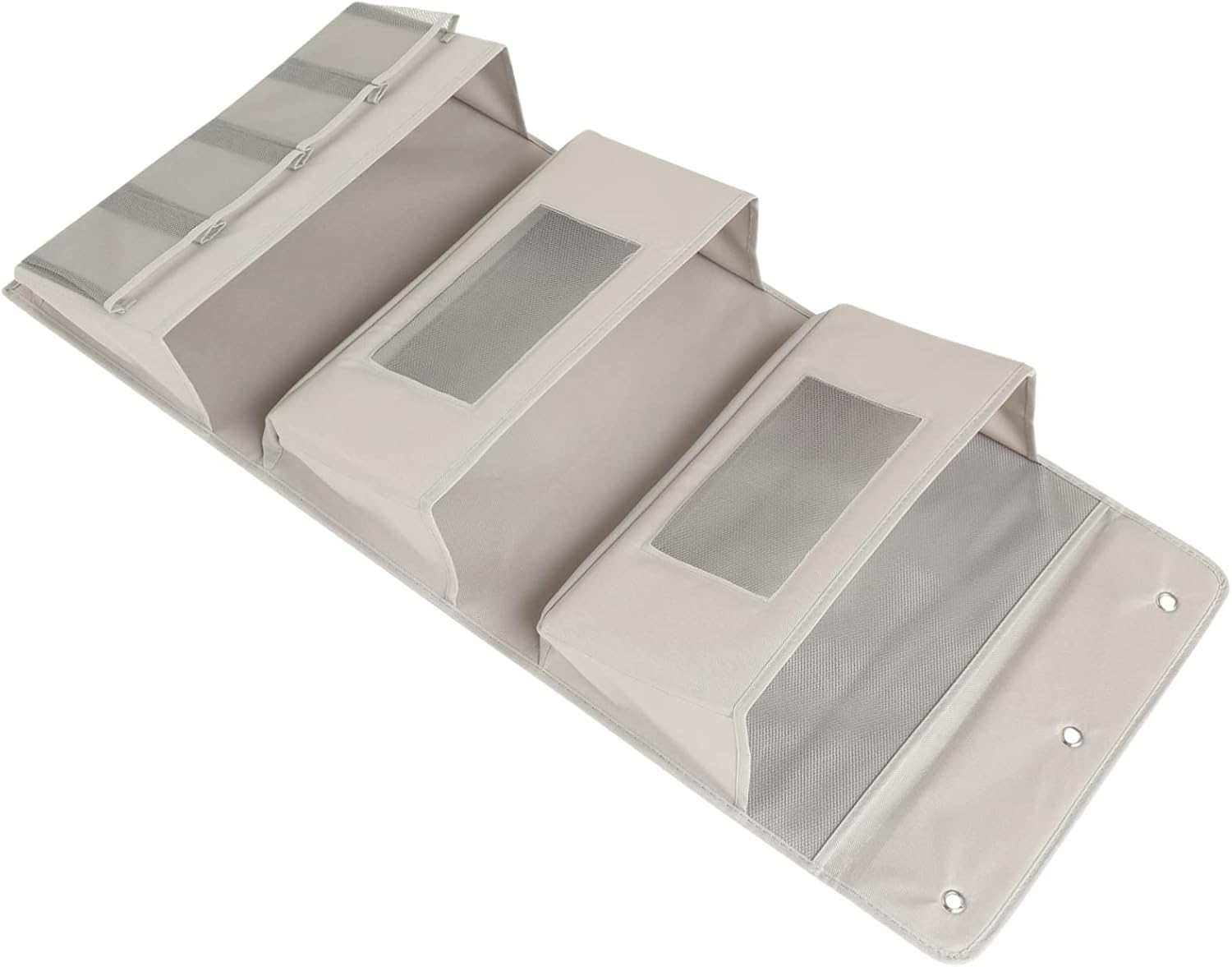 Multi-layer Door Storage Organizer 40x90cm Grey Fabric Hanging Pouch with Hooks Foldable and Easy to Install for Home Use