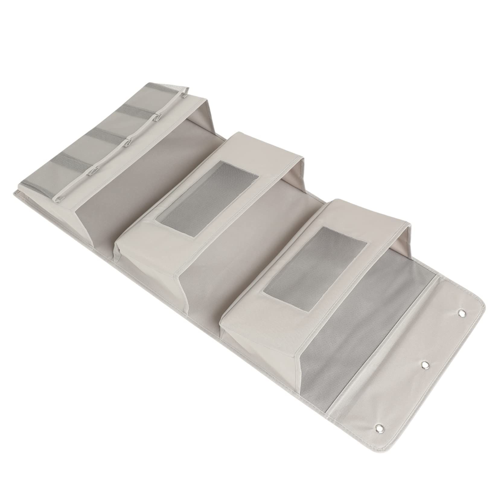 KOMBIUDA Multi Layer Over the Door Storage Organizer Hanging Pouch with Hooks Space Saving Wall Storage Bag for Remote Controls Jewelry Socks and More Grey