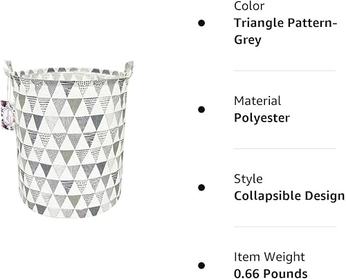 Miniatura 8 de Tibaolover - Cesto para la ropa sucia, tamaño grande, de 19.7 pulgadas, impermeable, plegable, con asas, para almacenamiento, para habitación de los