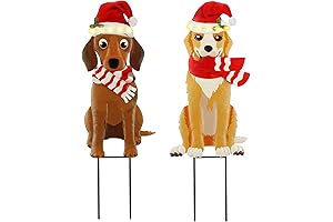 Soaoo Christmas Metal Solar Dog Stake Lights: Illuminate Your Holiday Garden