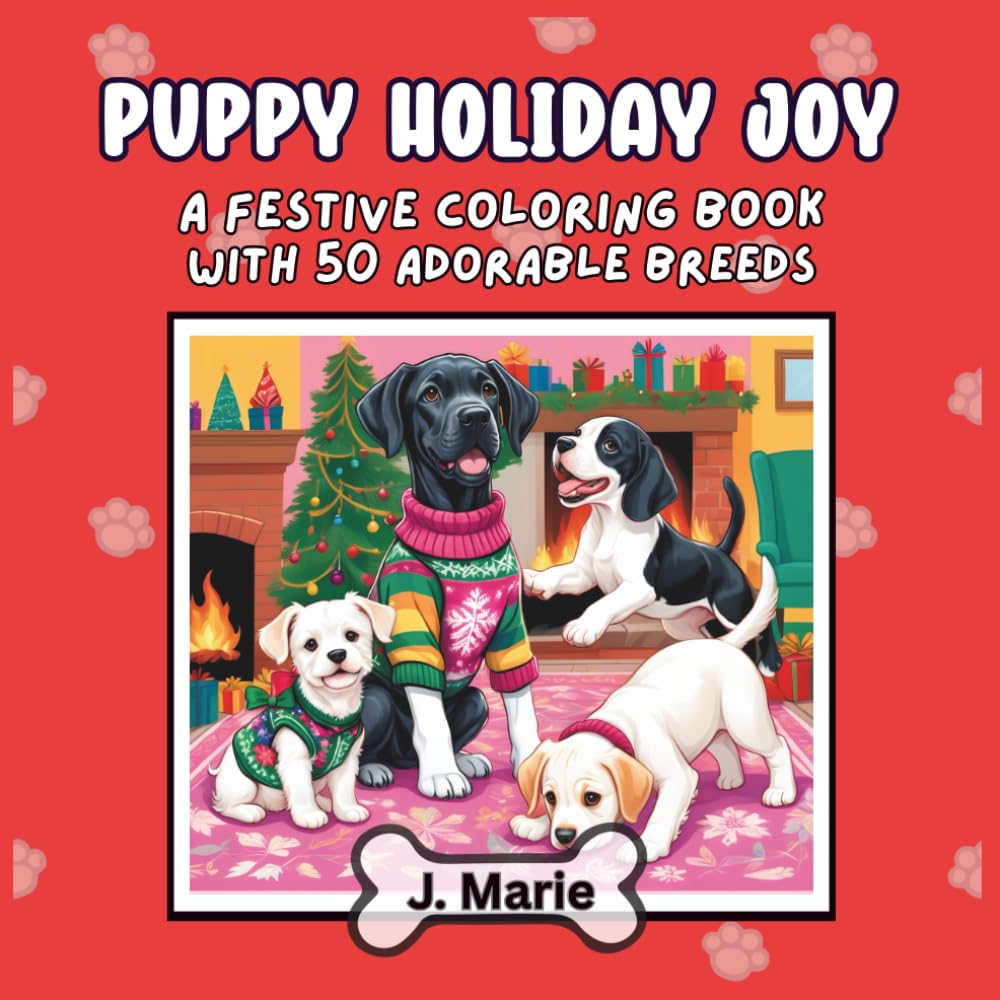 Puppy Holiday Joy!: A Festive Coloring Book with 50 Adorable Breeds