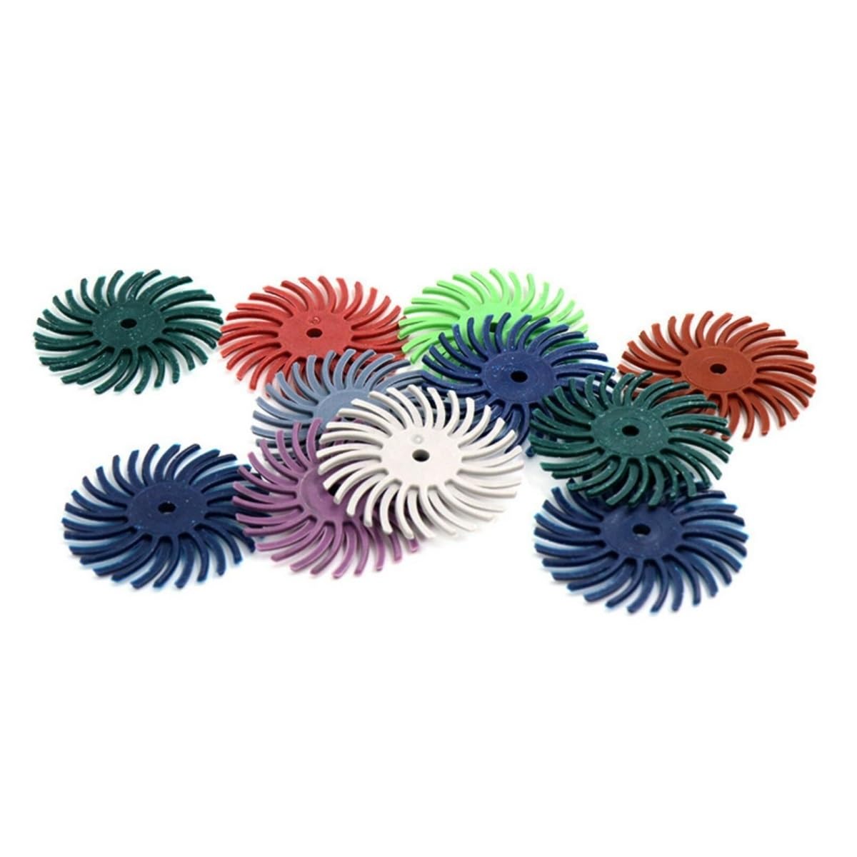 100pieces Radial Bristle Nylon Discs 1inch OD, Fine Abrasive Brushes Detail Cleaning Polishing Wheels Kit(220)