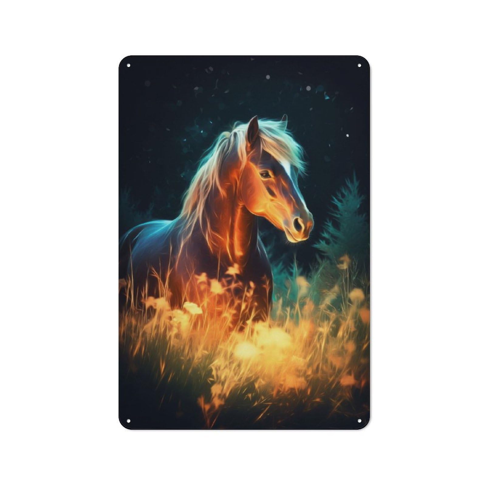 Vintage Majestic Horse Retro Metal Sign 30x20cm, Vintage Wall Decor for Kitchen, Hallway, Bar Or Small Cafe