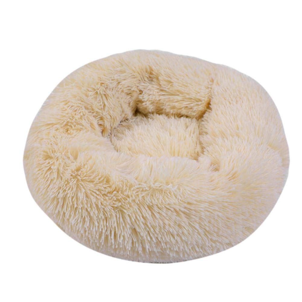 Lit pour chat beige et rond pour sublimer votre salon
