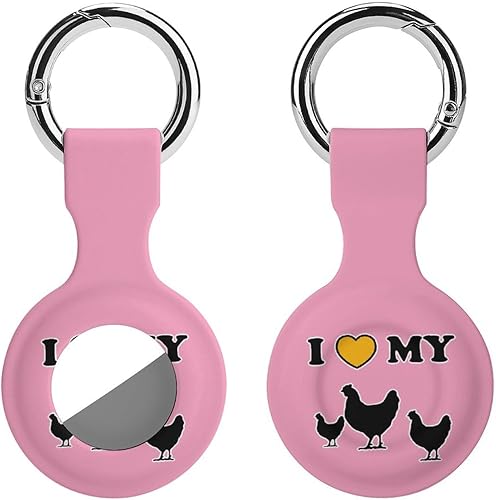 I Love My Chickens - Funda protectora antiarañazos compatible con AirTag con llavero, 1 unidad