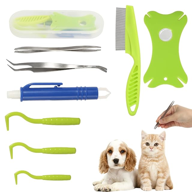 Tick Forceps 9 en 1 Set Con Estuche, Tick Forceps Human Tick Forceps para Perros