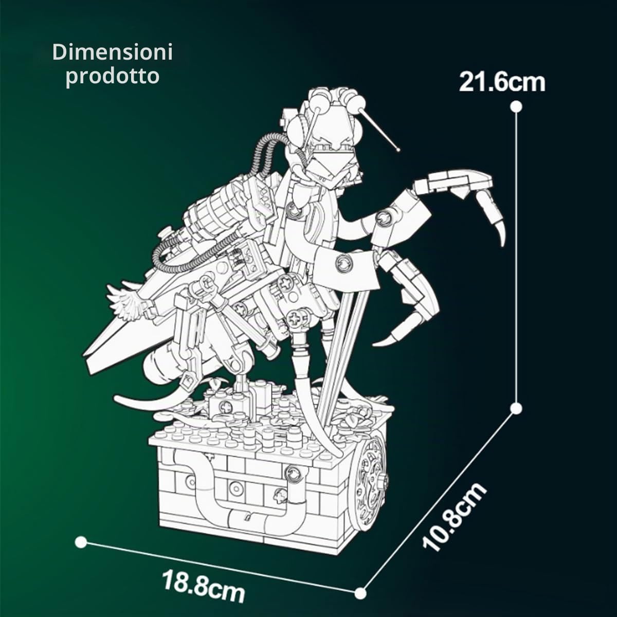 Doyomtoy Giocattoli di costruzione meccanica, kit di costruzione di insetti, giocattoli di attività manuale, adulti e bambini, regali, ornamenti decorativi, oggetti da collezione...