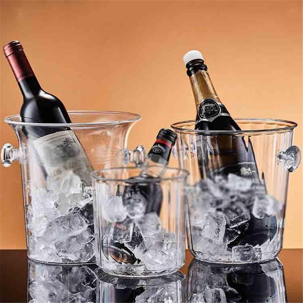 Secchiello per Il Ghiaccio Secchiello for Il Ghiaccio in Acrilico for Champagne Commerciale Bar Domestico Piccolo Secchiello for Pellet di Riempito(Grande)