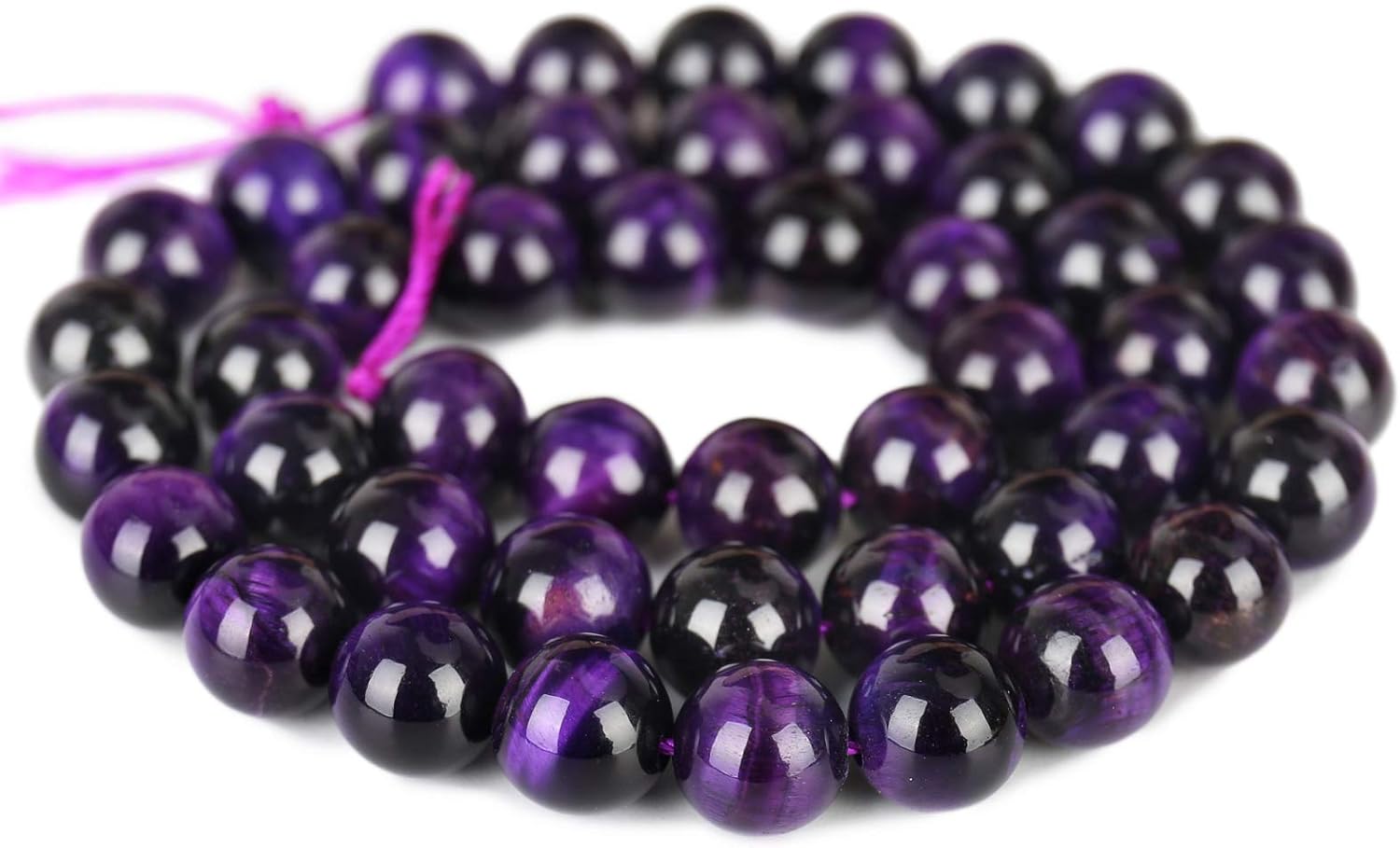 Natural Purple Tiger Eye Beads, Grade AAA Gemstone Round Loose Beads 8MM 100PCs Bulk Lot Options, Semi Precious Stone Beads for Jewelry Making - Image 4