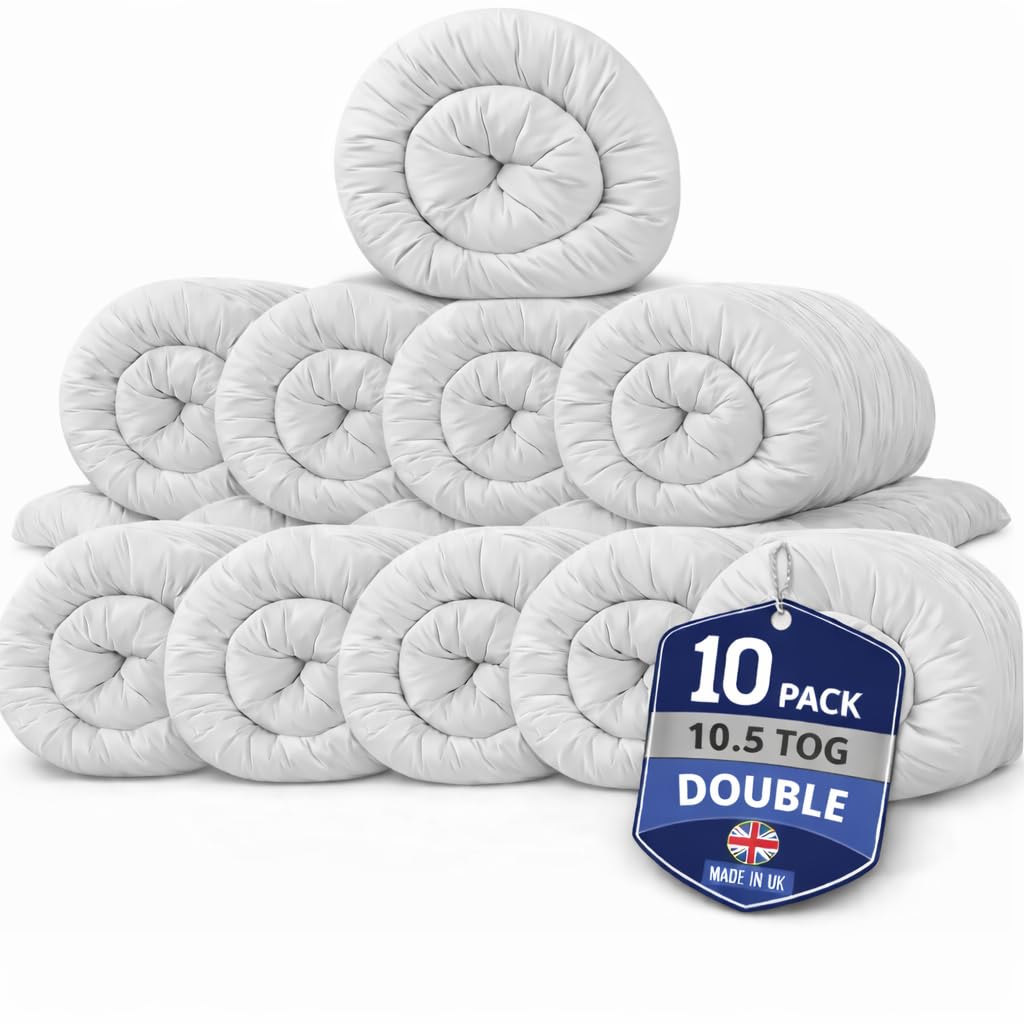 Hafaa Double Duvet 10.5 Tog (2 Pack) Anti Allergy Duvets All Year Roud Hollowfibre Filling Thick and Warm Duvet Double - UK Made Quilts — view 22
