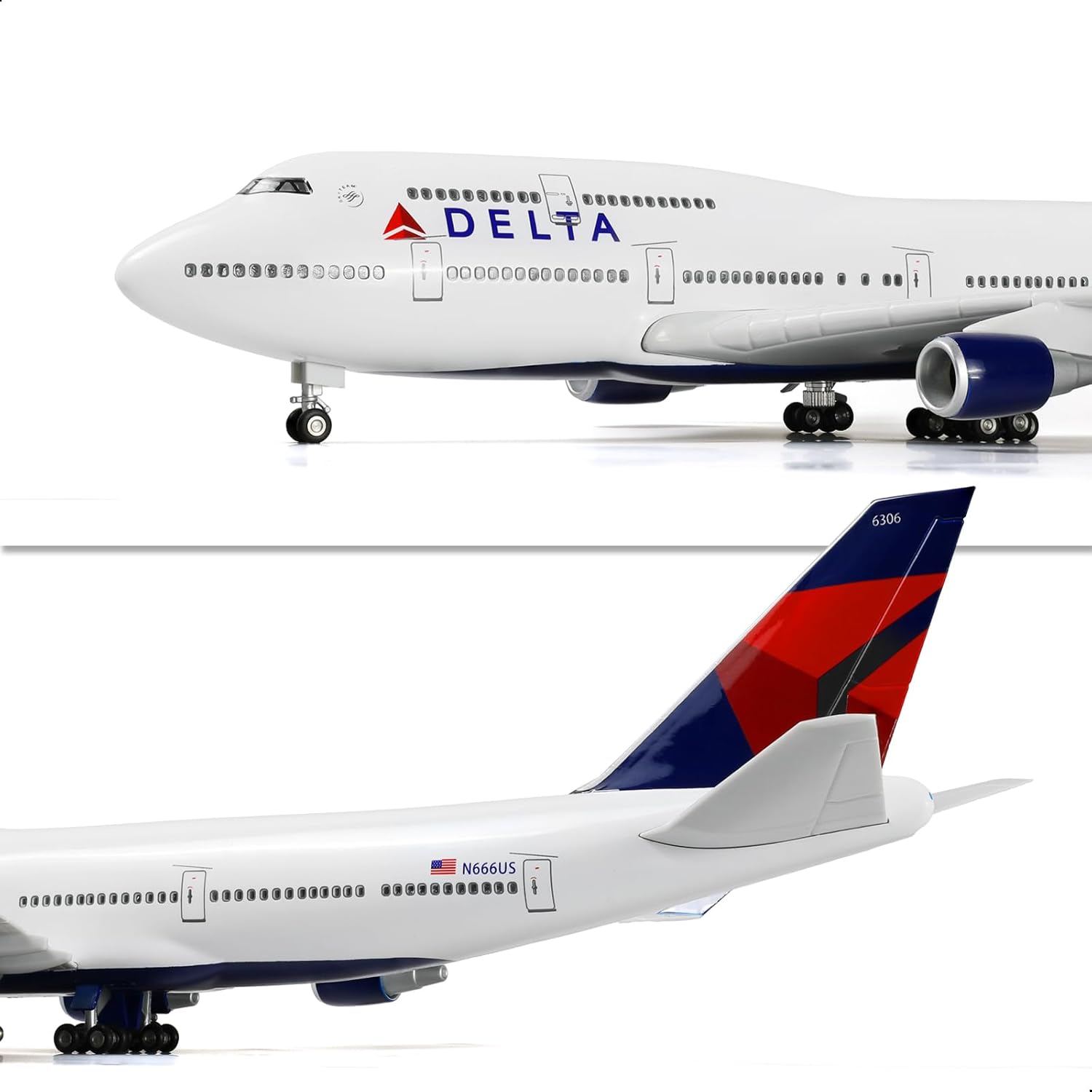 747 1/160 Large Scale Airplane Model 18-inch Lfor Boeing 747 Prebuilt Airplane Model for Adult Plane 747 with Stand for Aviation Enthusiasts Gifts or Display Decorations
