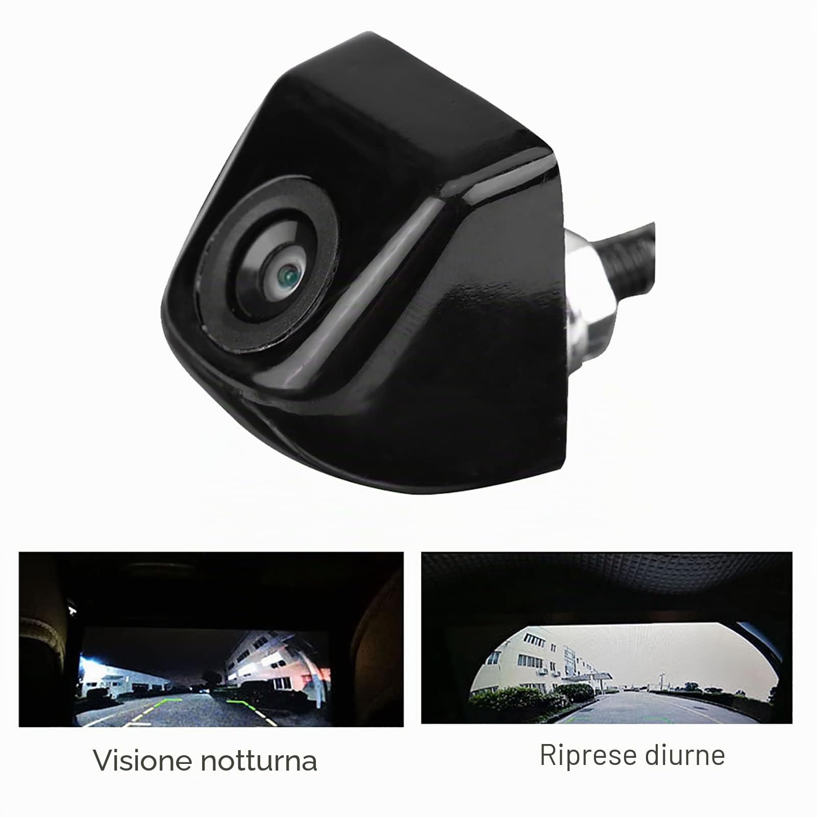 KIMISS 12V DC per parcheggio retromarcia, monitor automatico con obiettivo grandangolare ad alta definizione 170 °, visione notturna buona, impermeabile a tenuta stagna (nero)