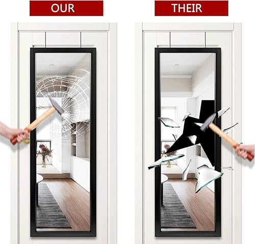 Miniatura 5 de MIRUO Espejo de pared para colgar sobre la puerta, espejo de pared con marco de poliestireno para baño, dormitorio, sala de estar, dormitorio y más