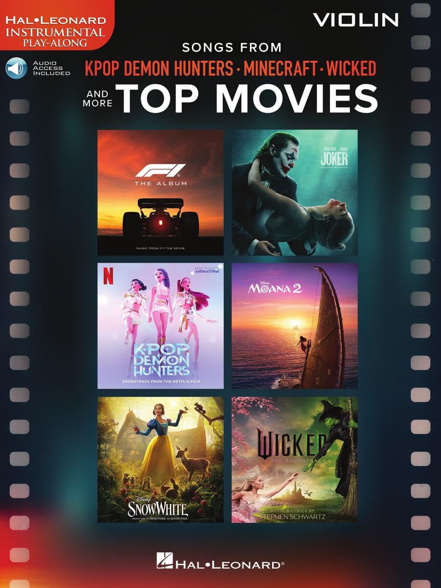 Songs from Kpop Demon Hunters, Minecraft, Wicked. Violin Solo. Includes Audio Online: And More Top Movies. Violin Play-Along Book with Online Audio