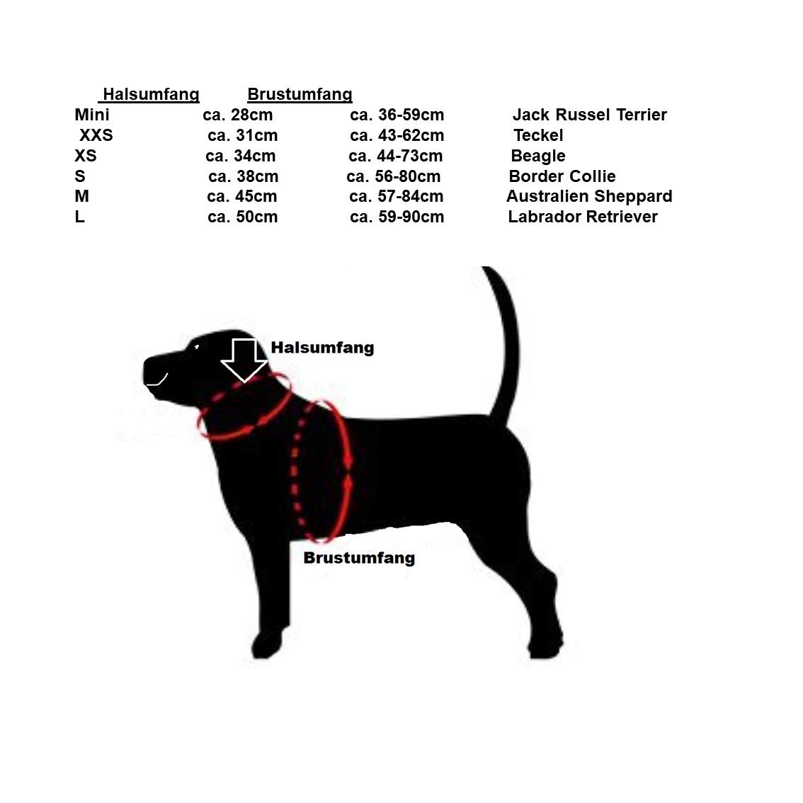 Sicherheitsgeschirr Alcatraz mit Neopren GEPOLSTERT + REFLEKTIEREND verstellbar für kleine und große Hunde Mini - L 6 Größen (M)