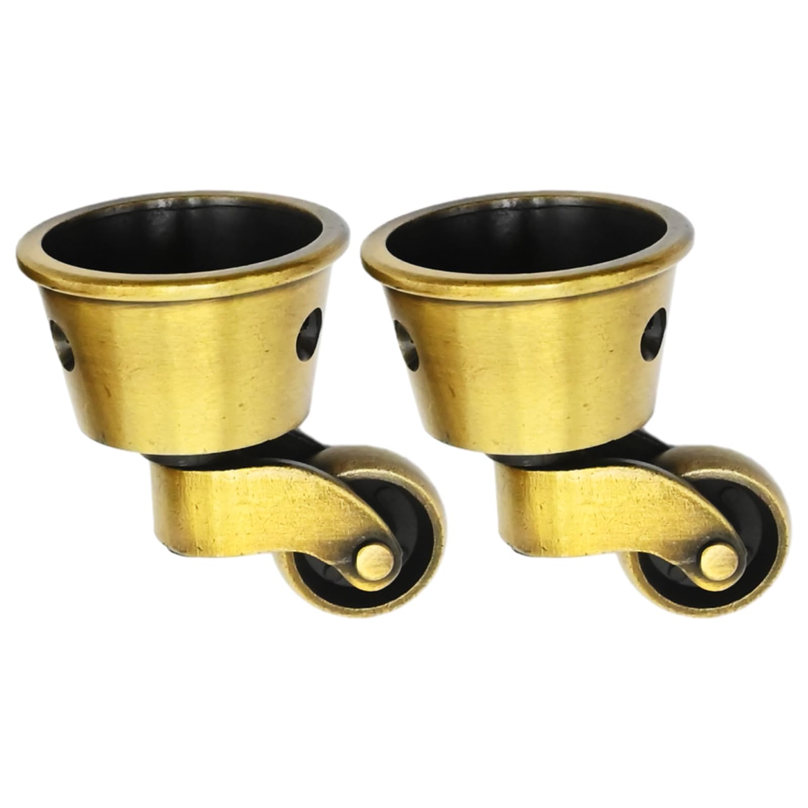 Anxingo 2Pcs Vintage Zinc Alloy Swivel Caster Wheels, Universal Furniture Caster Wheels Metal Pulley Wheels for Bed Cabinet Chair Patio Table Sofa 1-3