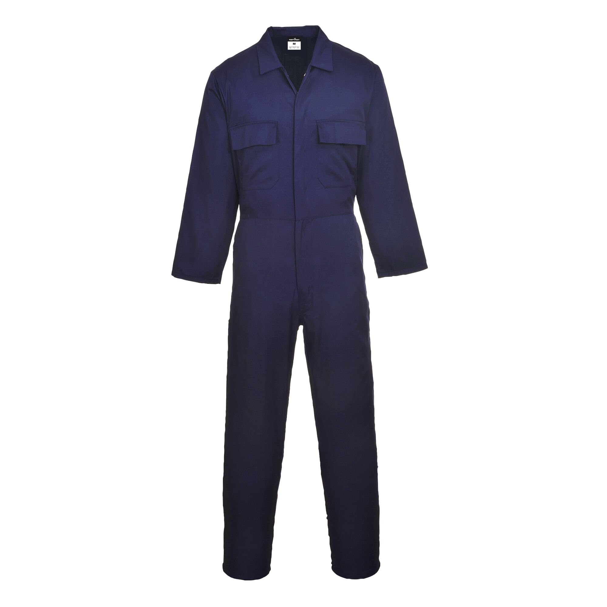 Portwest S999 Classic Collection Protective Polycotton Work Coverall Men's Boiler Suit Work Overalls Workwear Unisex Six Pockets Elasticated Waist 40+ UPF, Regular, Navy, XS