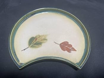 No3322 布志名焼　織部釉　蕨文四方隅切り皿　6枚　木箱入　美濃焼　送料無料 No3322 布志名焼 織部釉 蕨文四方隅切り皿 6枚 木箱入