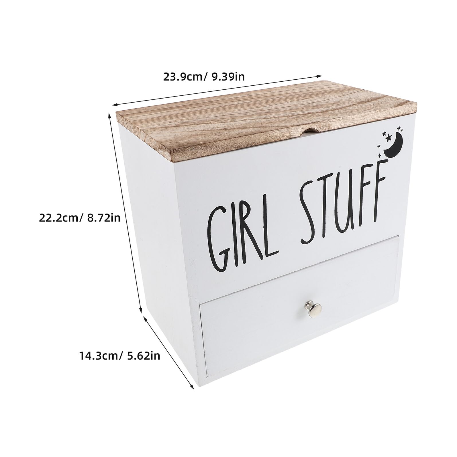 Hohopeti Tampon Organizer Holz mit Luftdichtem Deckel Weiße Aufbewahrungsbox für Damenhygiene Feuchtigkeitsbeständig Kompakt für Badezimmer und Reisen