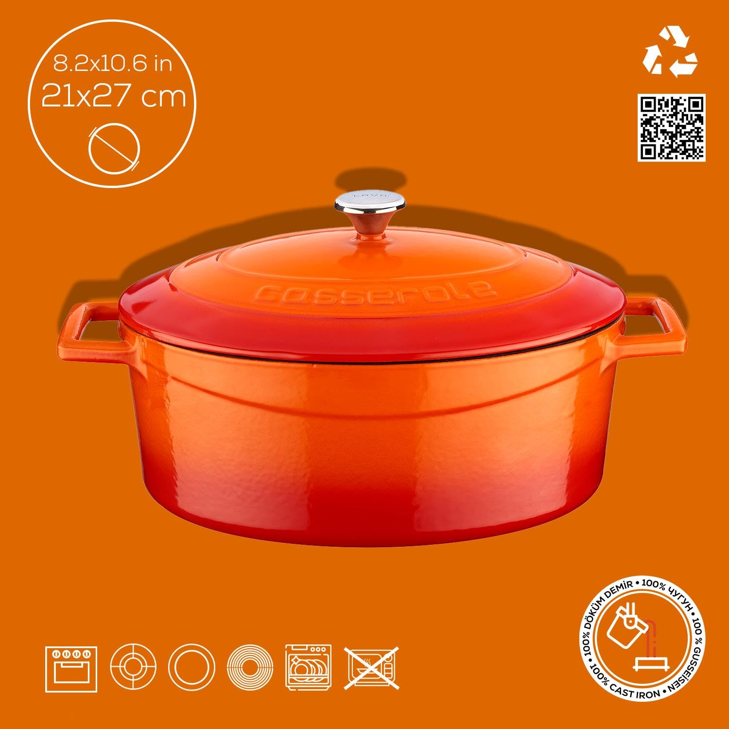 Amazon.com: Lava Cookware LV O TC 27 K1 Dimensions: 21 x 27 cm