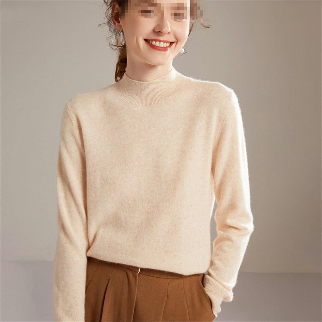 Vogrtcc Top Lavorato A Maglia Pullover A Mezzo Dolcevita in Cashmere da Donna