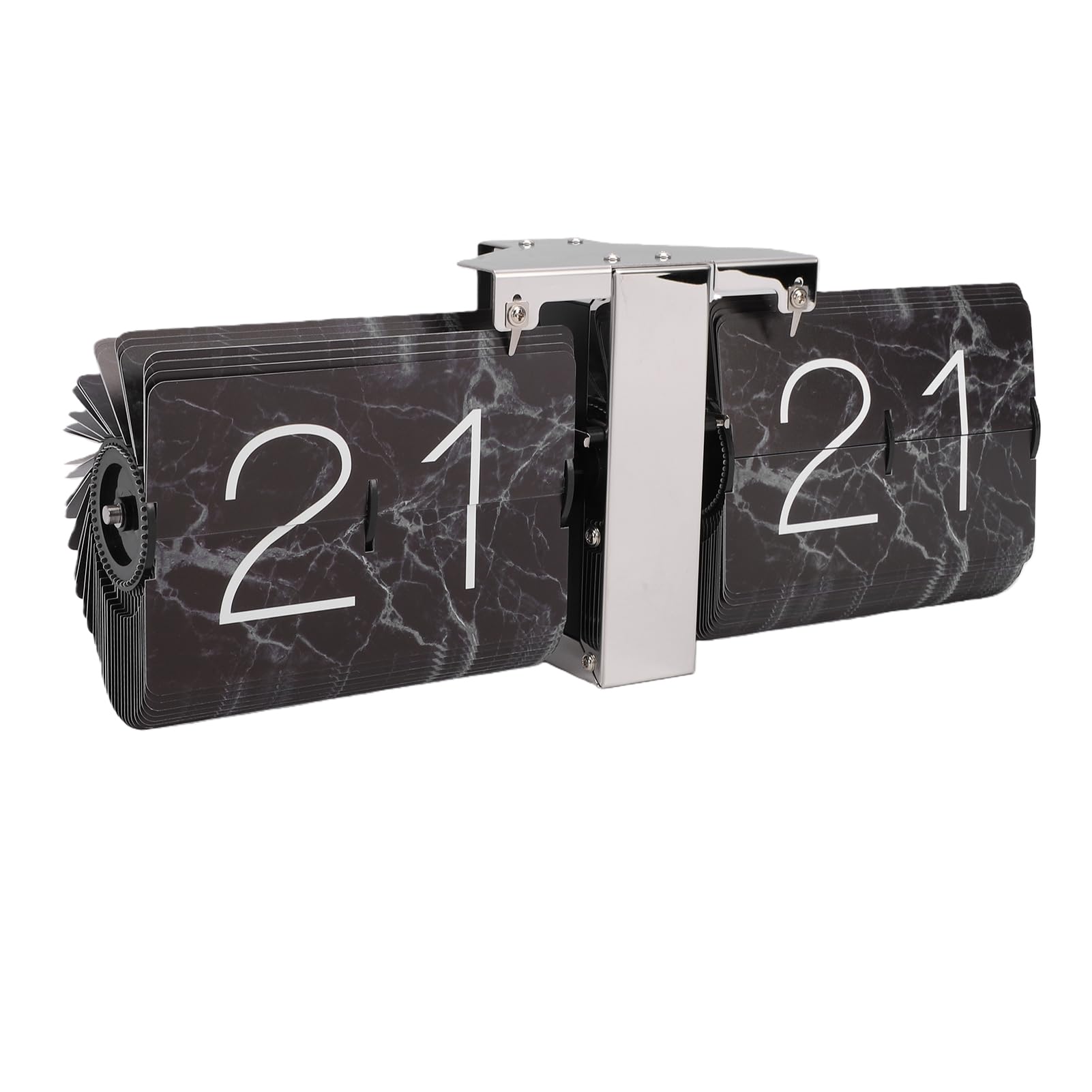 Flip-Uhr, Elegante Retro-Schreibtischuhr mit Automatischem Umblättern für Zuhause und Büro, 24-Stunden-Digital-Flip-Uhr für Wohnzimmer und Arbeitszimmer (Edelstahl 304, 36 X 14 X 8,5 cm)