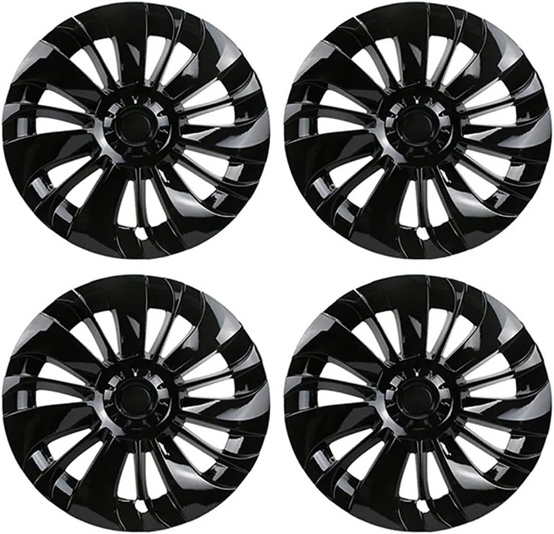 19 Inch Hub Caps Compatible with Tesla Model Y 2020-2022 Wheel Cover Hub Caps Rim Cover Vehicle Car Exterior Tyre Tire Trim Accessories(Gloss Black)