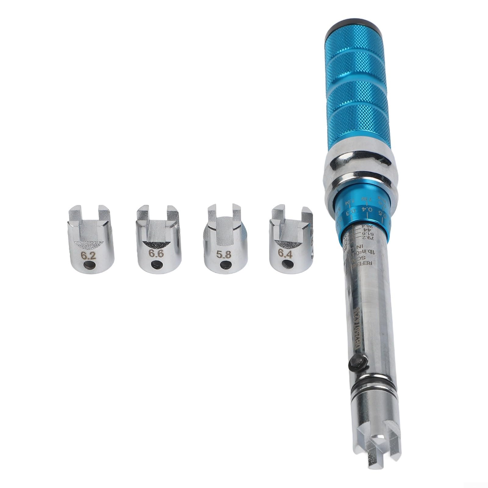Speichen-Drehmomentschlüssel 2-10 Nm mit 10 austauschbaren Köpfen für Motorrad und Dirt Bike, Aluminium + Stahl Präzisions-Klickschlüssel-Set, 5,0-6,8 mm Schraubenschlüssel Werkzeuge