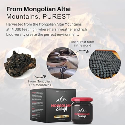 Miniatura 7 de AMU NUTRITION Pure Shilajit - Resina Shilajit orgánica natural mongol auténtica  Rejuvenecimiento ayurvédico Rasayana  Fuente natural de ácido
