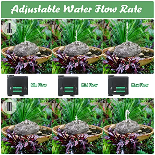 Saillong Bird Bath Water Fountain, Granite Air Pump Rock With Water Pump For Bird Baths, Rock Waterfall Fountain For Bird Bath, Bird Feeder, Aquariums, Fish Tank (With Electric Power Source) #TOP2