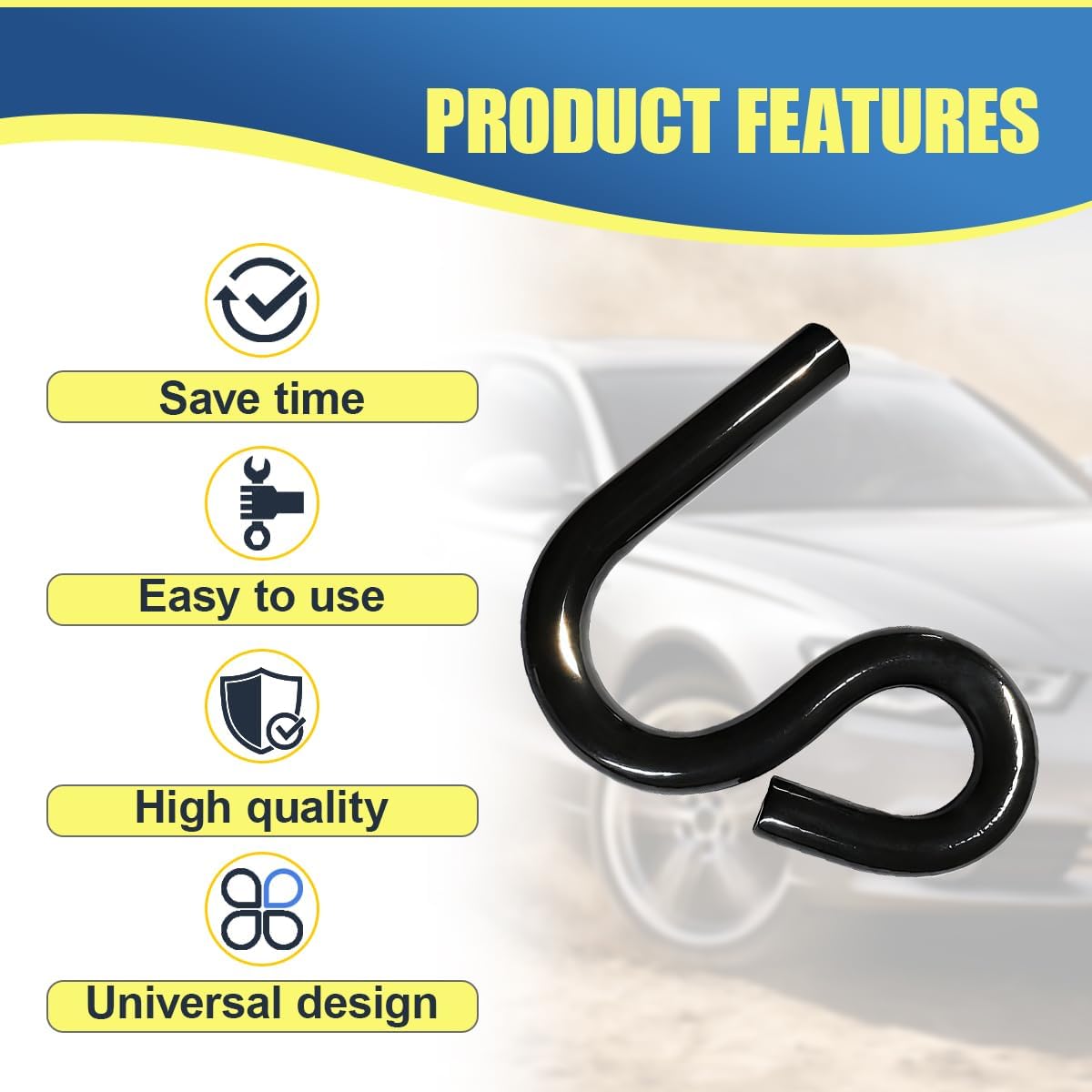 YoRise Automotive 6007 Lower Control Arm Prying Tool, High Strength Suspension Bushing Helper Remover, Specialty Vehicle Lower Ball Joint Repair Tool for 7/8 Inches Diameter Pry Bar(Black)