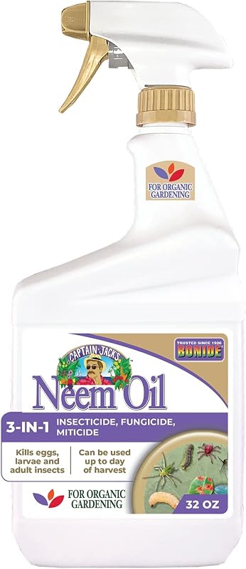 Bonide Captain Jack's Neem Oil, spray listo para usar de 32 oz, fungicida, insecticida y acaricida multiusos para jardinería orgánica | Fungicida, Insecticida y Acaricida Multiusos, Para Plantas, Para Jardinería Orgánica