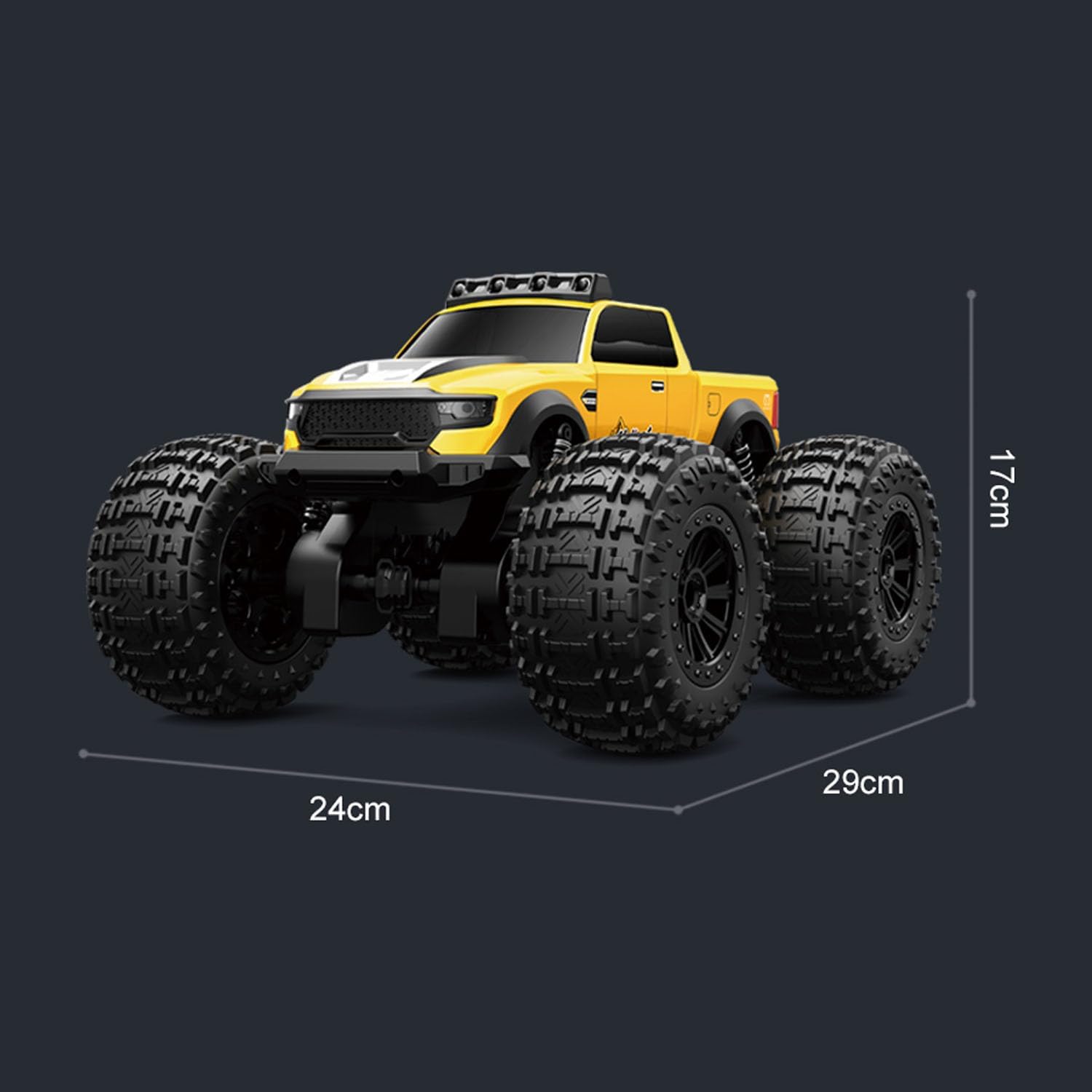 RC Vehicle 1/14 C8816 4x4 Electric Remote Control Off Road Car Battery Dual Mode Speed Adjustment Ready to Run Hobby Grade Model for Adult(Yellow)