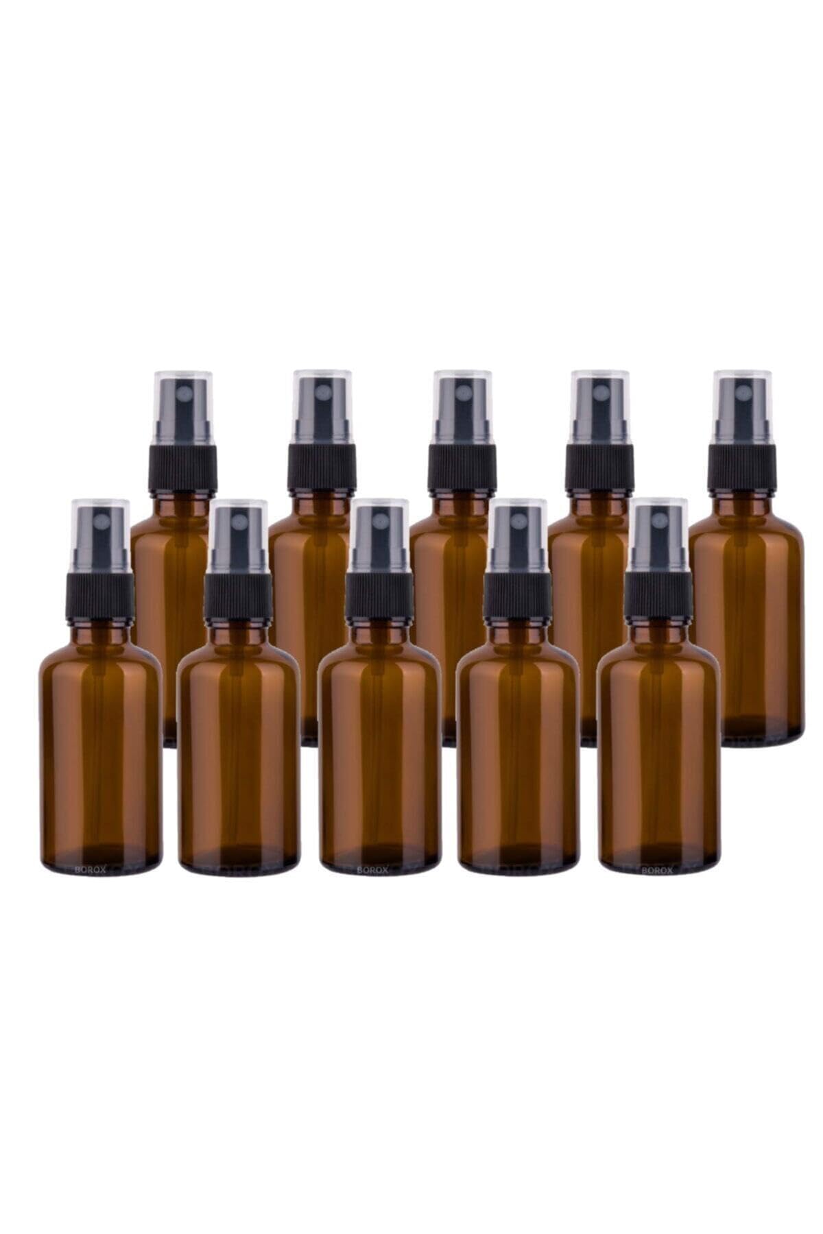 Makrobay Amber CamSprey Şişesi-siyah Kapak– Cam Fısfıs Şişe-30 Ml- Aromaterapi kolonya Şişesi-10adet