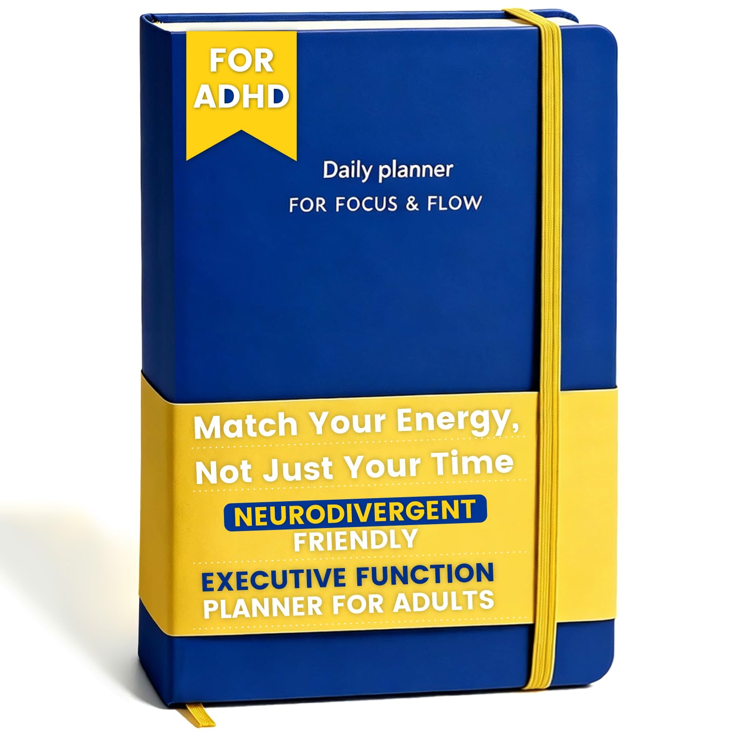 GRANROUTO ADHD Planner for Adults - B5 Hardcover Daily Planner for Focus Time Blindness & Anxiety, Undated Productivity Planner Journal with Executive Functioning Tools and Energy Task Management