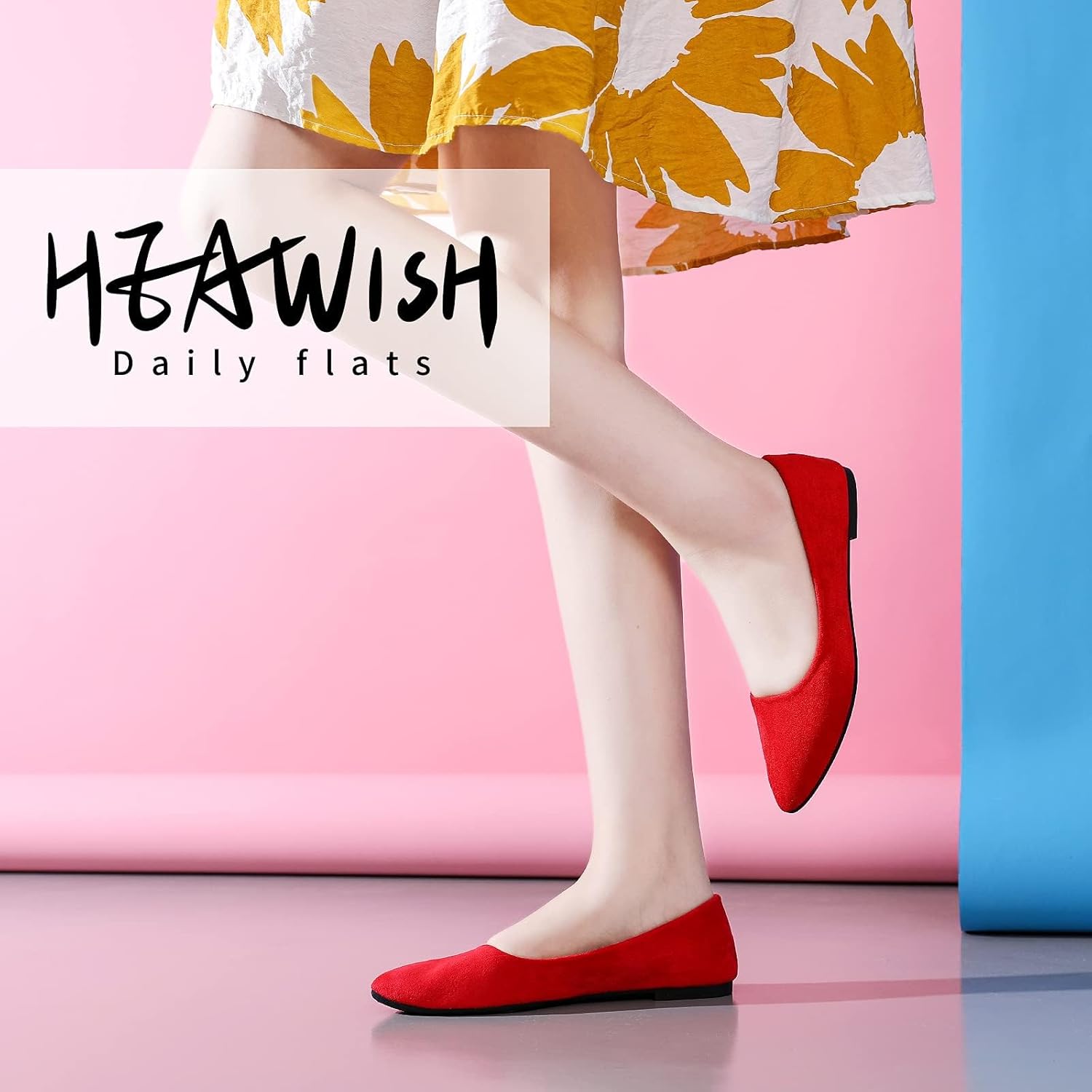 HEAWISH Women’s Black Flats Shoes Comfortable Suede Pointed Toe Slip On Casual Ballet Flats Dress Shoes Nude Flats - Image 6