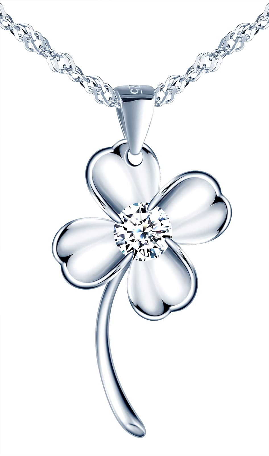 MicVivien Trebol de Cuatro Hojas Juegos de Joyas Collar Pendientes Conjuntos para Mujer Plata de Ley 925 para Madre Mamá Abuela Hija Niña Esposa Novia