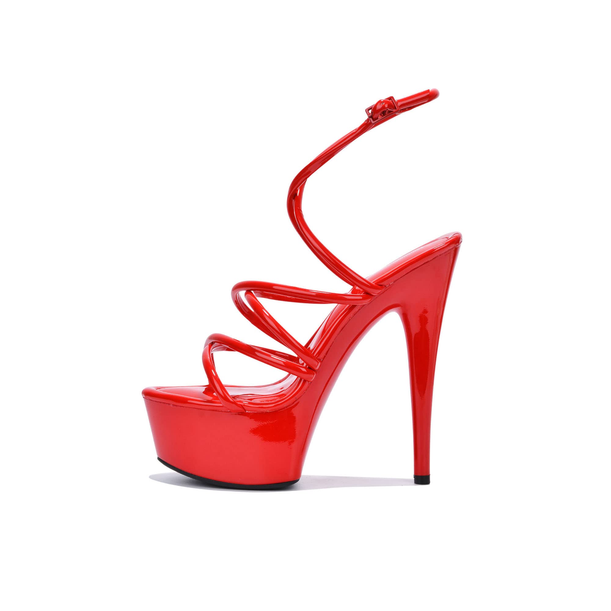 Cape Robbin Lili Sexy Platform Stiletto High Heels for Women, Women's Round Toe Shoes - Red Size 9