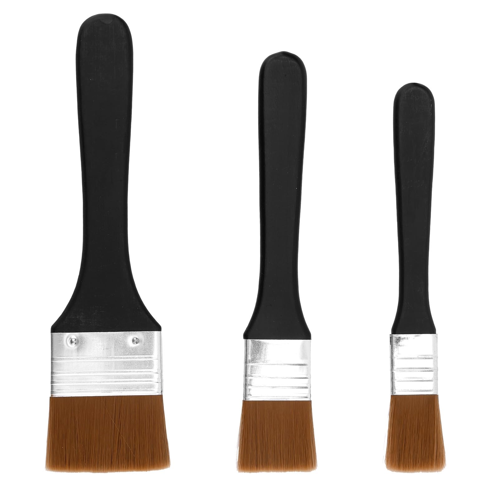 3pcs Large Wide Flat Acrylic Paint Brushes, Nylon Bristle Big Varnish Brush Set for Acrylic Painting Gesso Oil Watercolor Canvas Art Supplies for Artist Painter Beginner (3 Sizes)